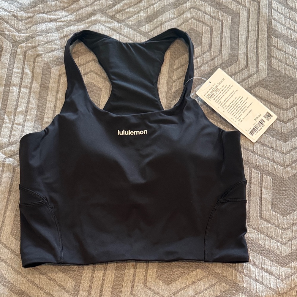 lululemon black racerback sports bra crop top